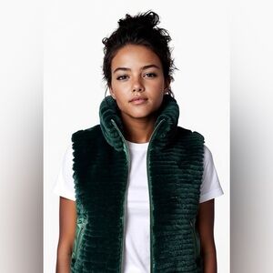 Emerald Green Fur & Down Vest